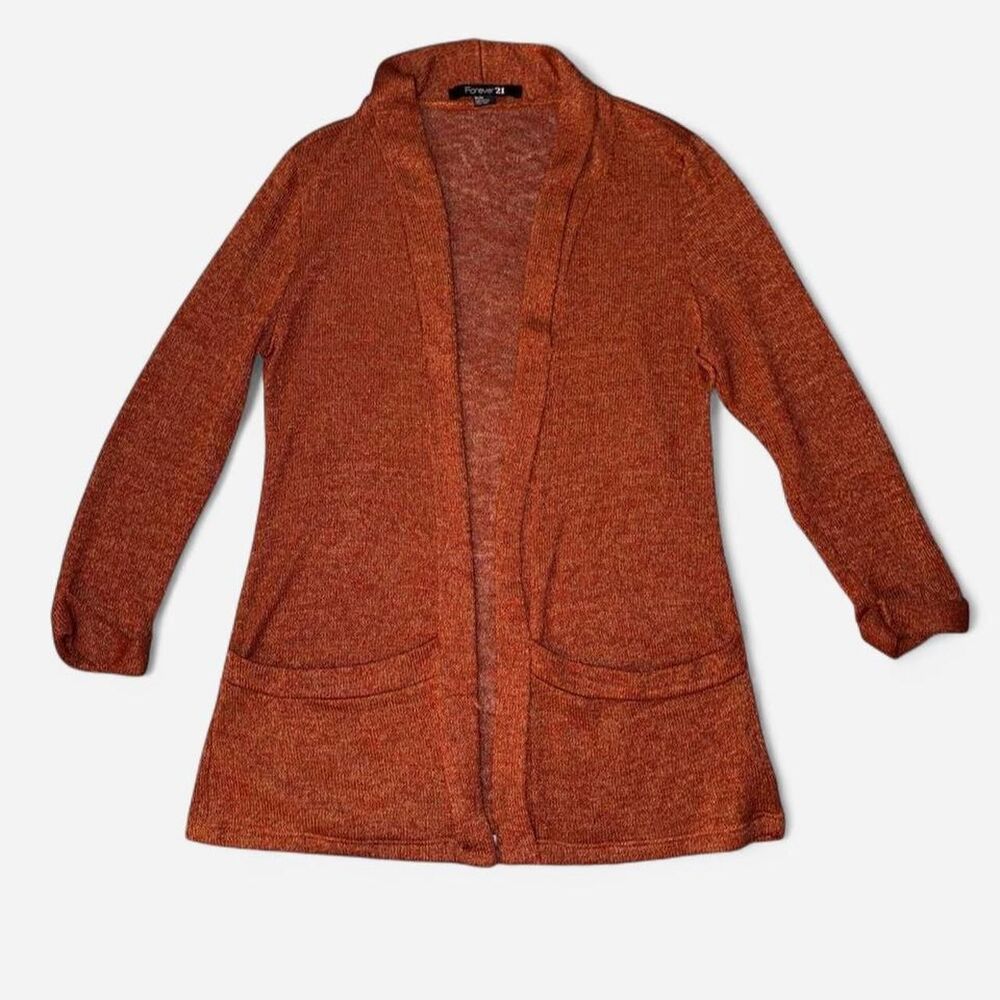 Burnt Orange Forever 21 Lightweight Cardigan, Size Medium